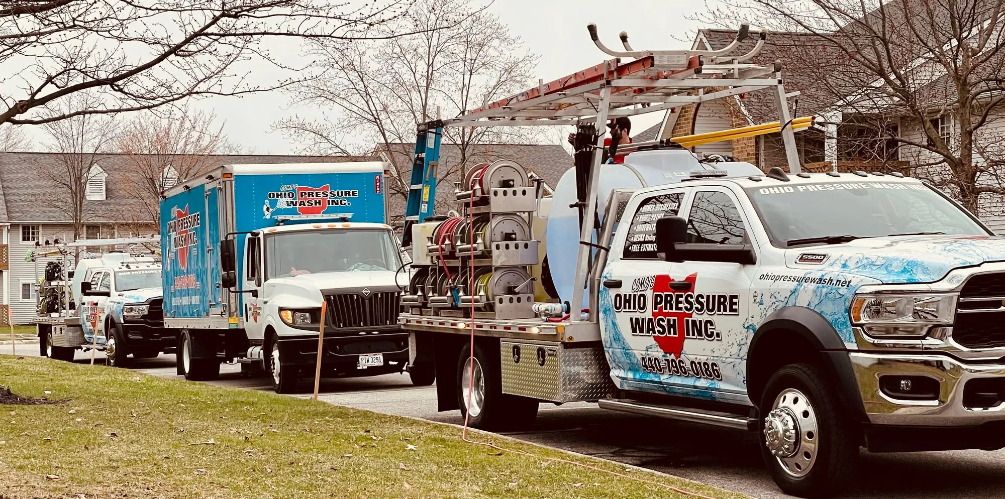 Ohio Pressure Wash on a job in Solon, Ohio